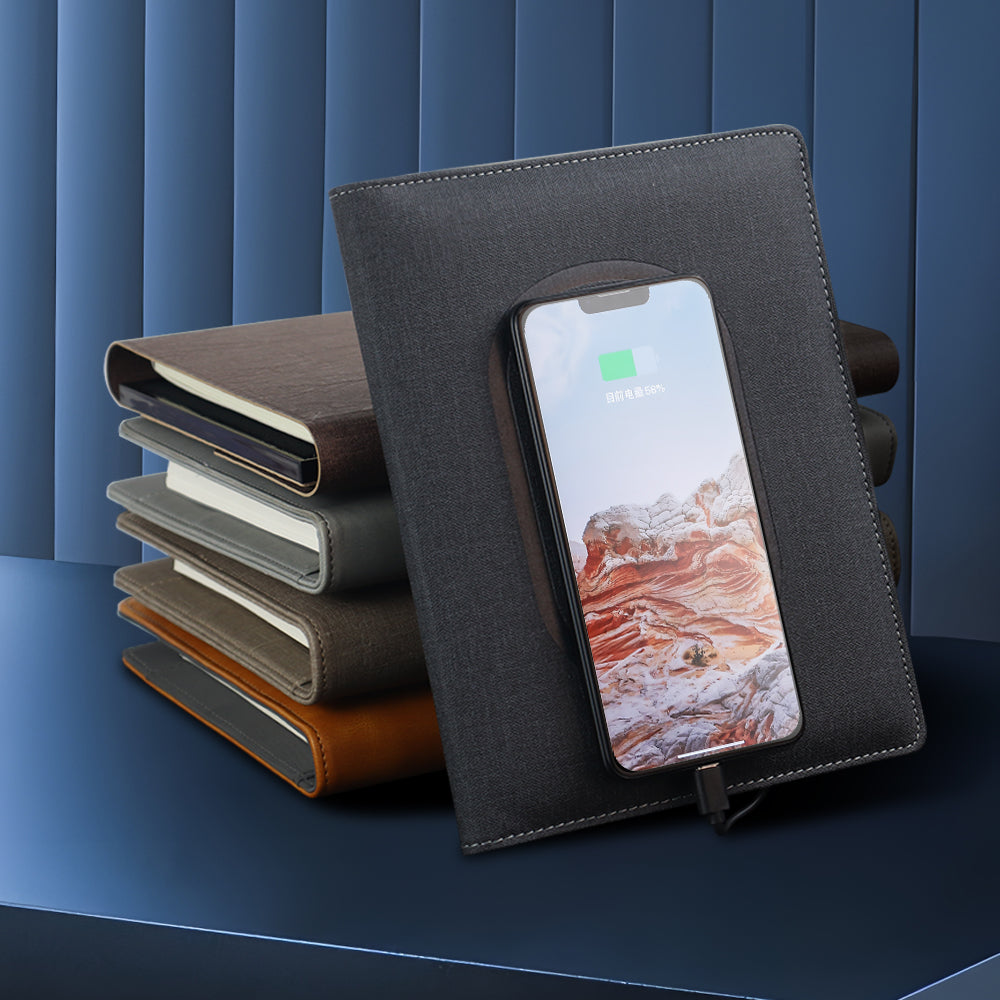 A5 Smart Dairy 8000mah Power Bank Notebook Wired And Wireless Charging With Hidden USB Flash Disk