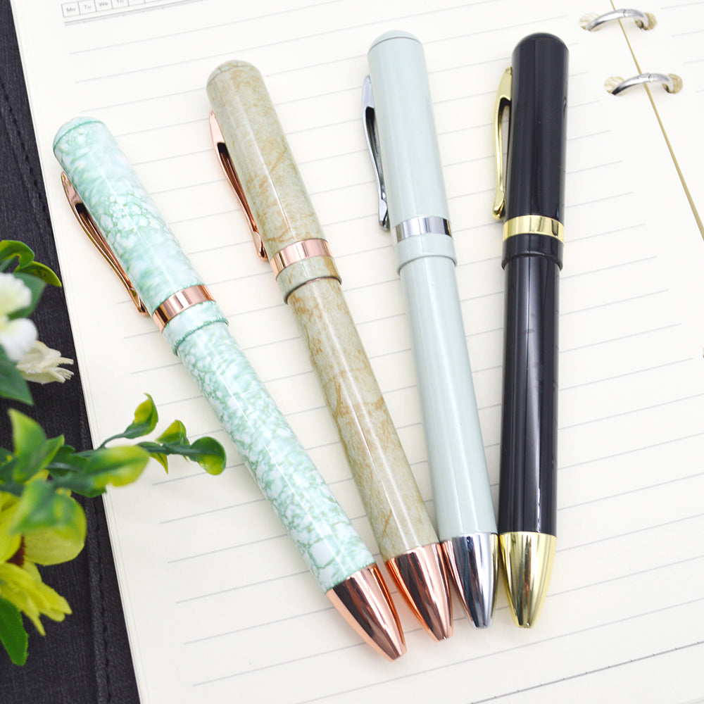 high quality refill roller pens black ink engraved laser pen with box click metal pen with custom logo