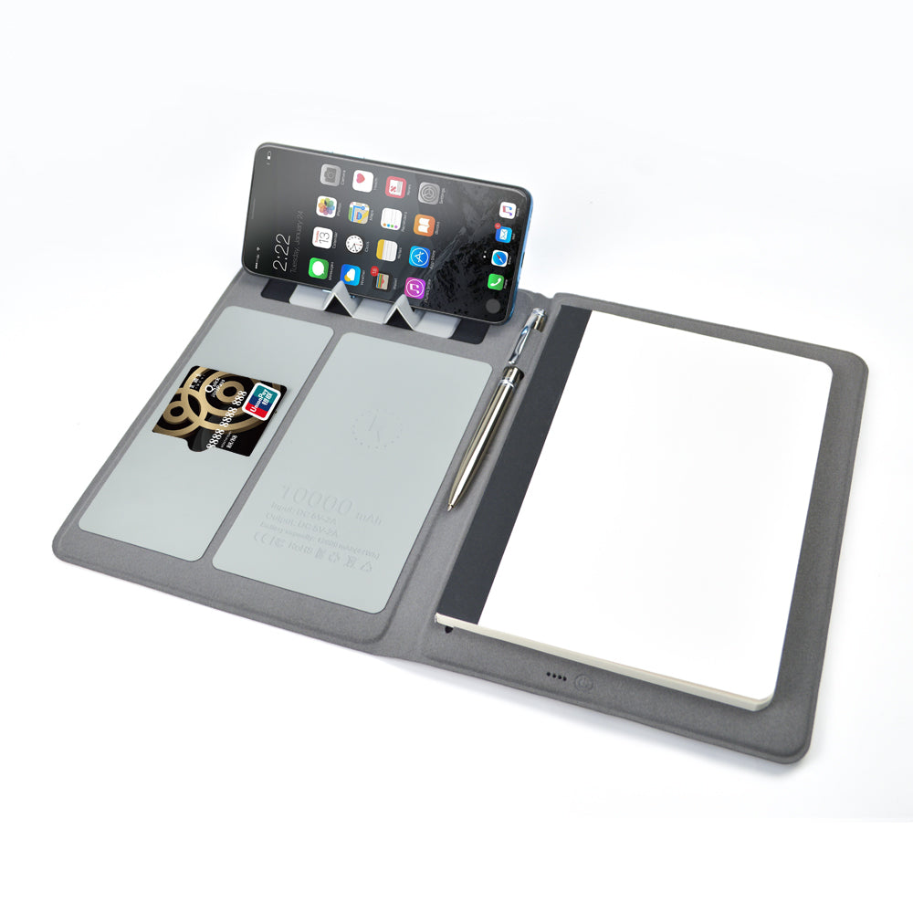New Arrival Product PU Leather Notebook Power Bank Notebook Wireless With Pen GIft Set