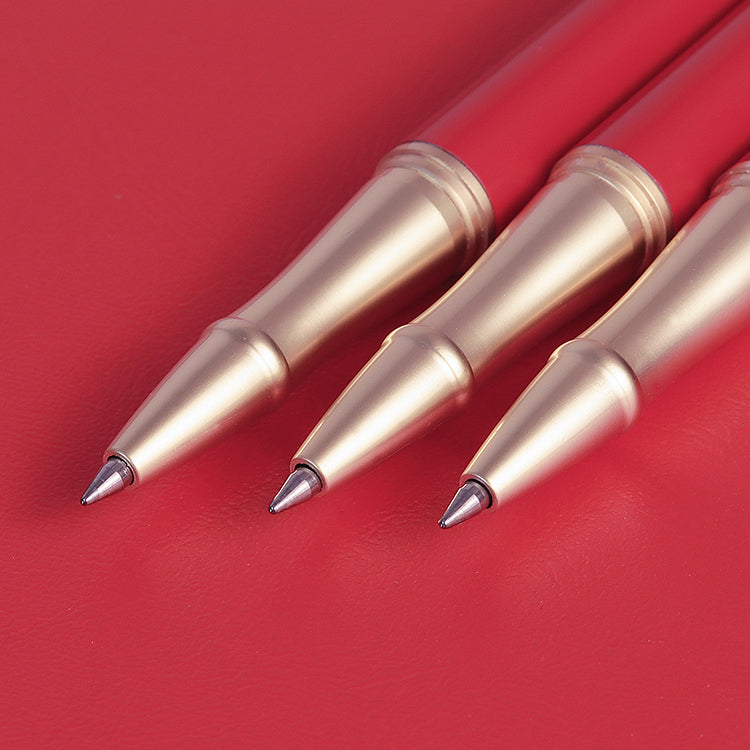 New design metal gift pen with red leather pen box signature luxury gloss pen custom design logo