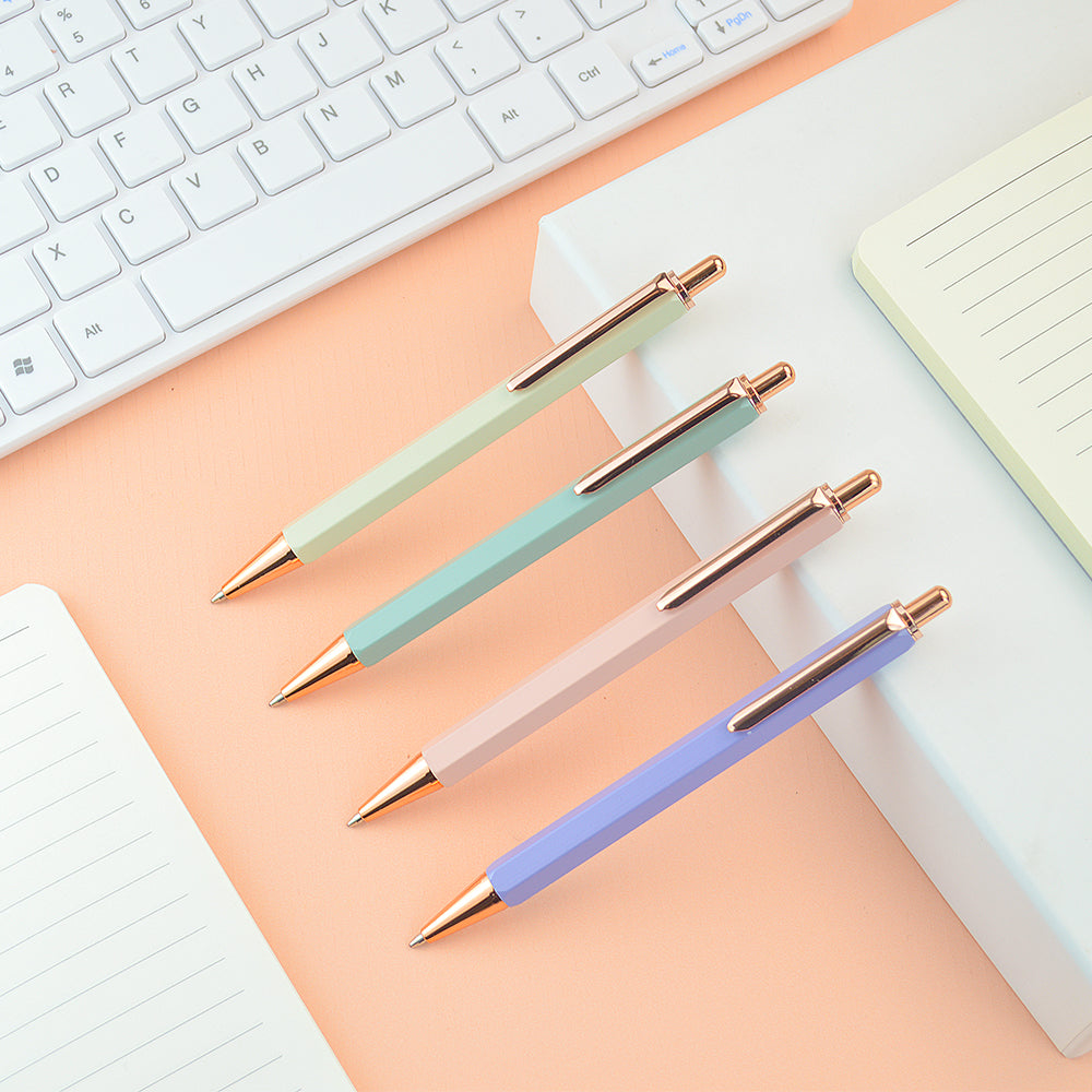 Click metal gift pens multi-color black inlk refill new design luxury pen with customied logo ballpoint pen