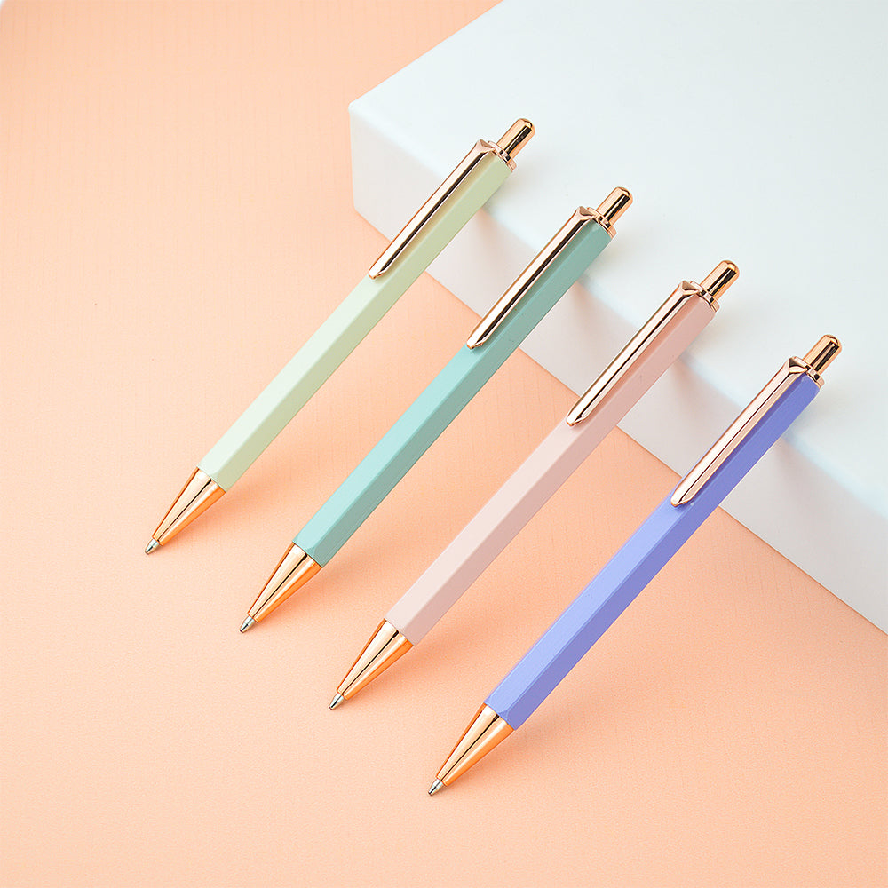 Click metal gift pens multi-color black inlk refill new design luxury pen with customied logo ballpoint pen