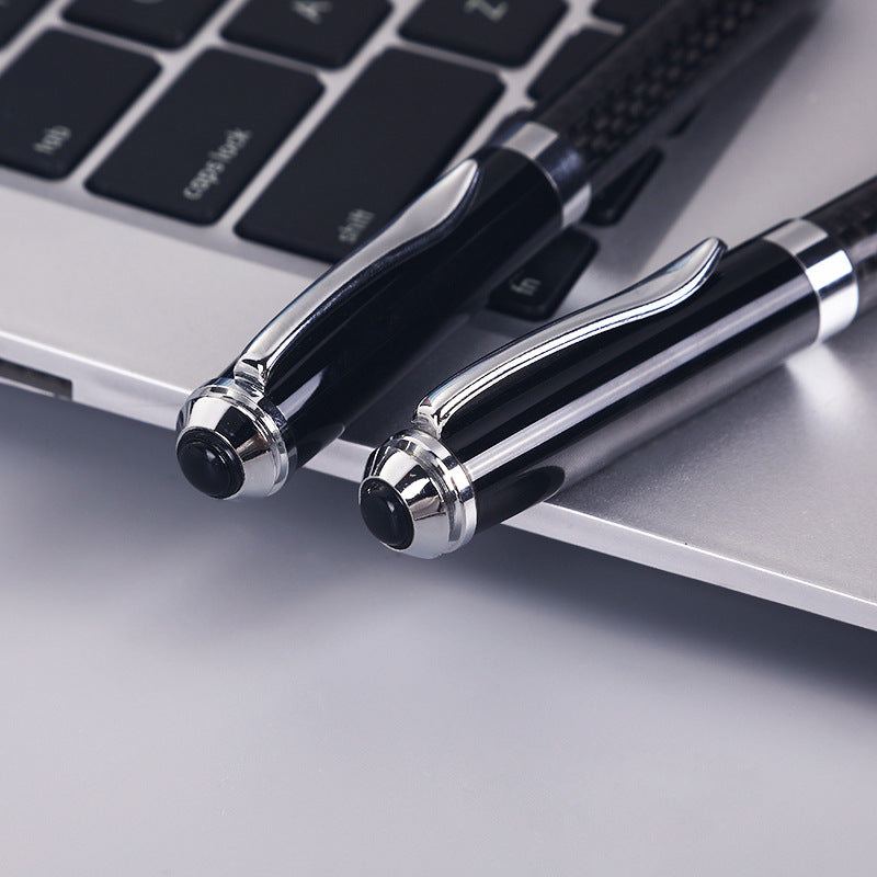 heavy luxury logo customs metal roller ball pen carbon fiber pen 202