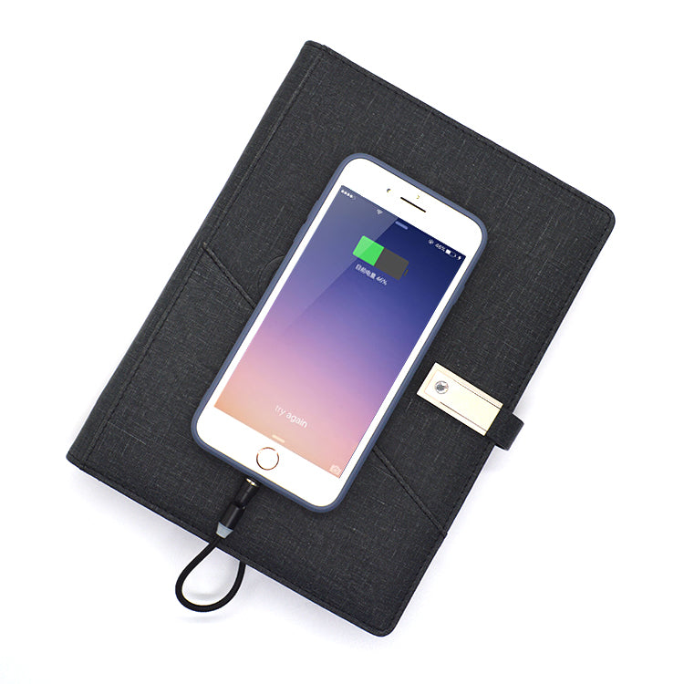 Diray With Power Bank Notebook With USB Flash Drive Multifunction 8000mA Wireless Charger Notebook With Phone Holder