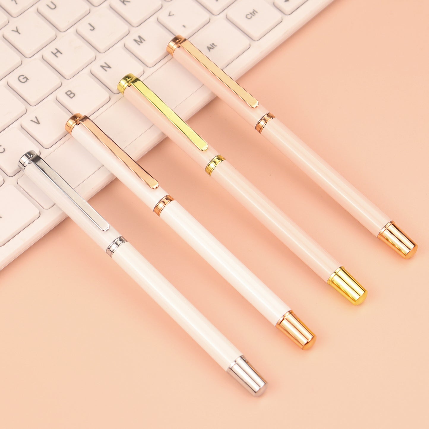 Hot selling signature luxury pens with printing custom logo metal slim gold gift pen business