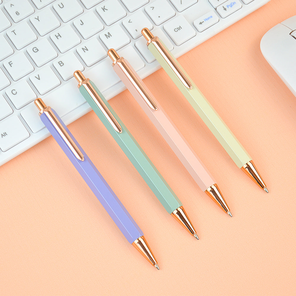 Click metal gift pens multi-color black inlk refill new design luxury pen with customied logo ballpoint pen