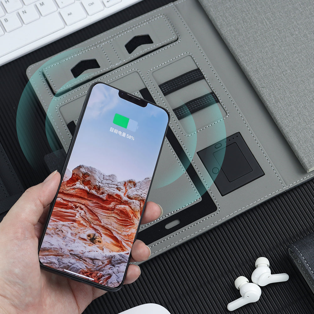 A5 Smart Dairy 8000mah Power Bank Notebook Wired And Wireless Charging With Hidden USB Flash Disk