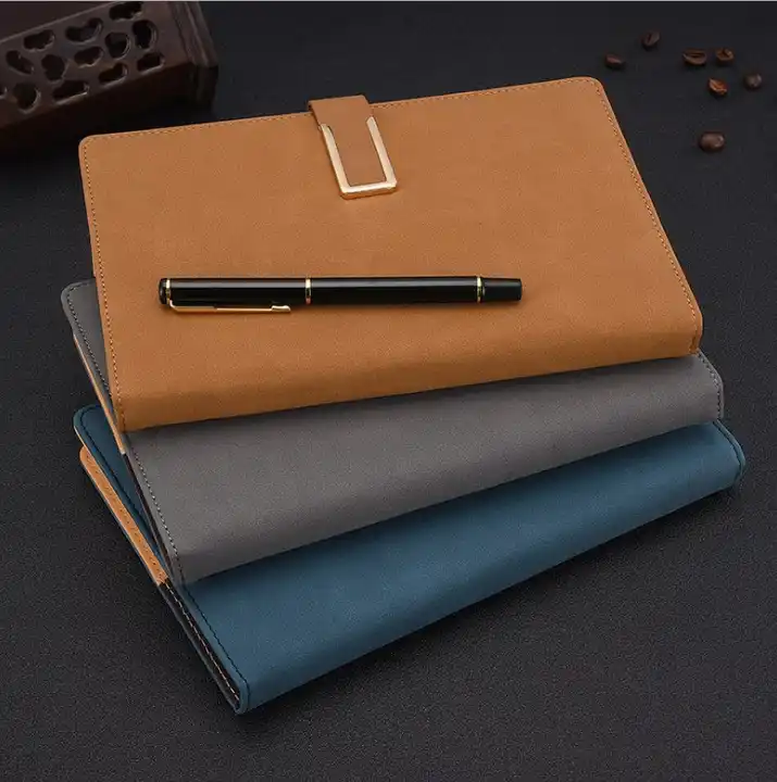 New Design Luxury Custom Printing PU Leather Notebook A5 Notebook With Pen Notebook Gift Set