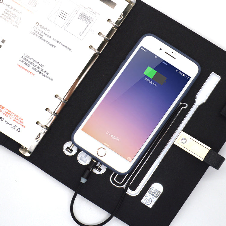 Diray With Power Bank Notebook With USB Flash Drive Multifunction 8000mA Wireless Charger Notebook With Phone Holder