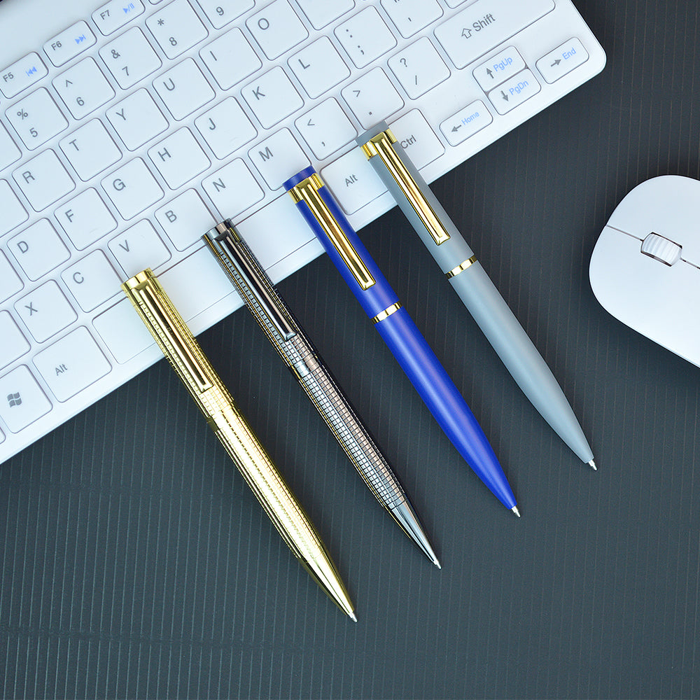 New degine high qulity luxury pen customized logo metal slim ballpoint pen multiple color gift pens