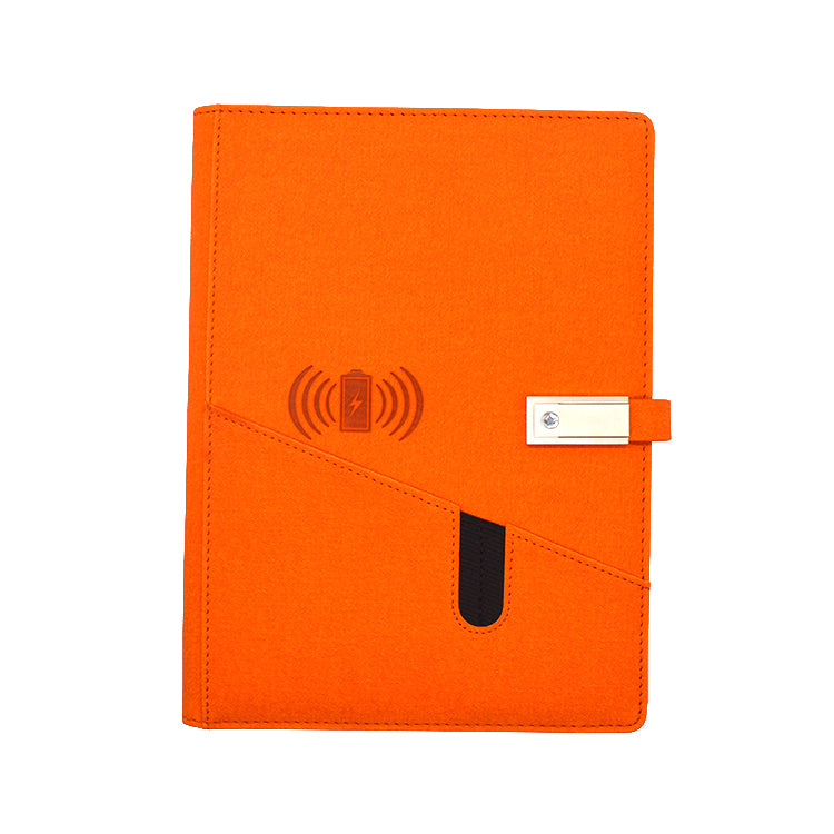 Diray With Power Bank Notebook With USB Flash Drive Multifunction 8000mA Wireless Charger Notebook With Phone Holder