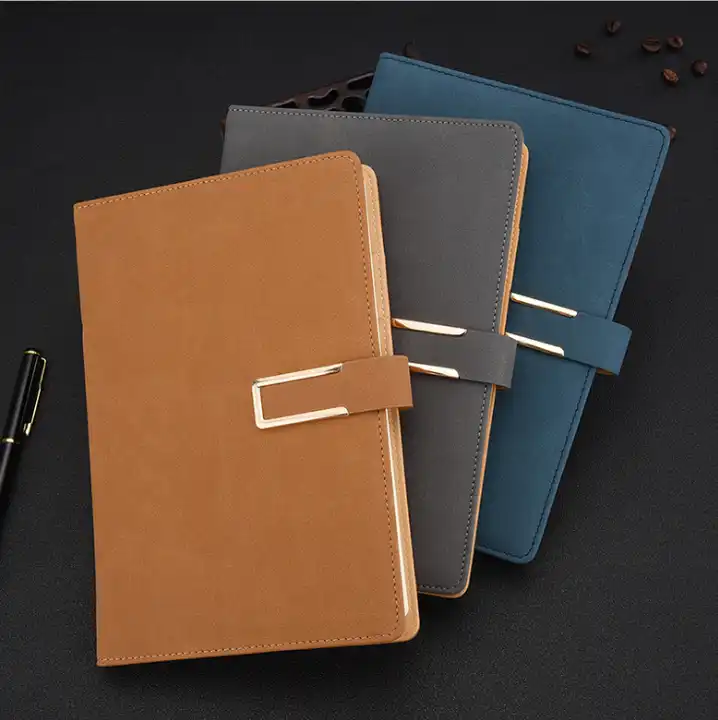 New Design Luxury Custom Printing PU Leather Notebook A5 Notebook With Pen Notebook Gift Set