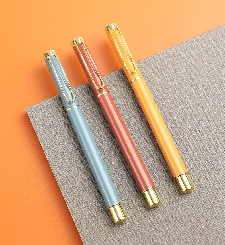 New Design Hot Selling Promotion Customized Pen Color Heat Transfer Metal Color Female Pen 0.5mm