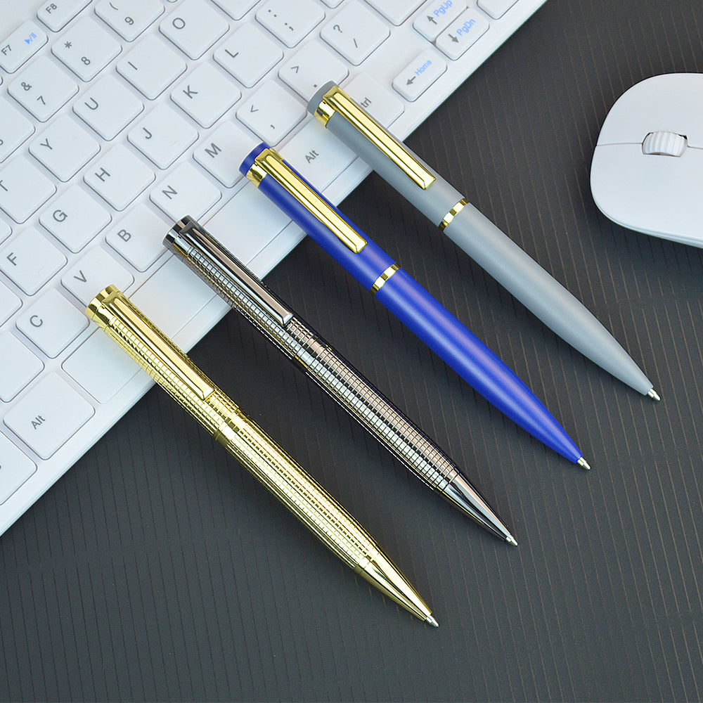 New degine high qulity luxury pen customized logo metal slim ballpoint pen multiple color gift pens
