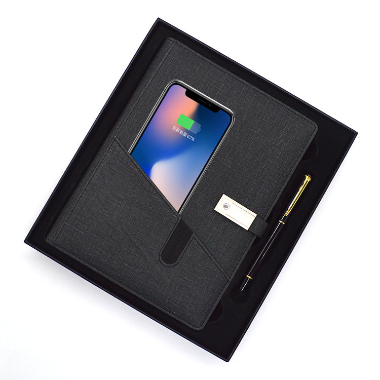 Diray With Power Bank Notebook With USB Flash Drive Multifunction 8000mA Wireless Charger Notebook With Phone Holder