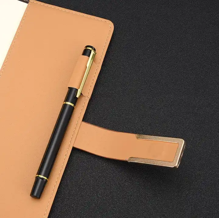 New Design Luxury Custom Printing PU Leather Notebook A5 Notebook With Pen Notebook Gift Set