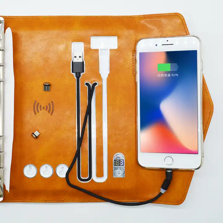 Leather Journal Notebook A5 Power Bank Notebook Business Gift Set Luxury Custom Logo 8000mah Notebooks