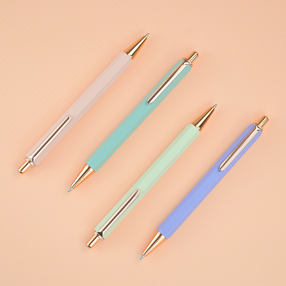 Click metal gift pens multi-color black inlk refill new design luxury pen with customied logo ballpoint pen