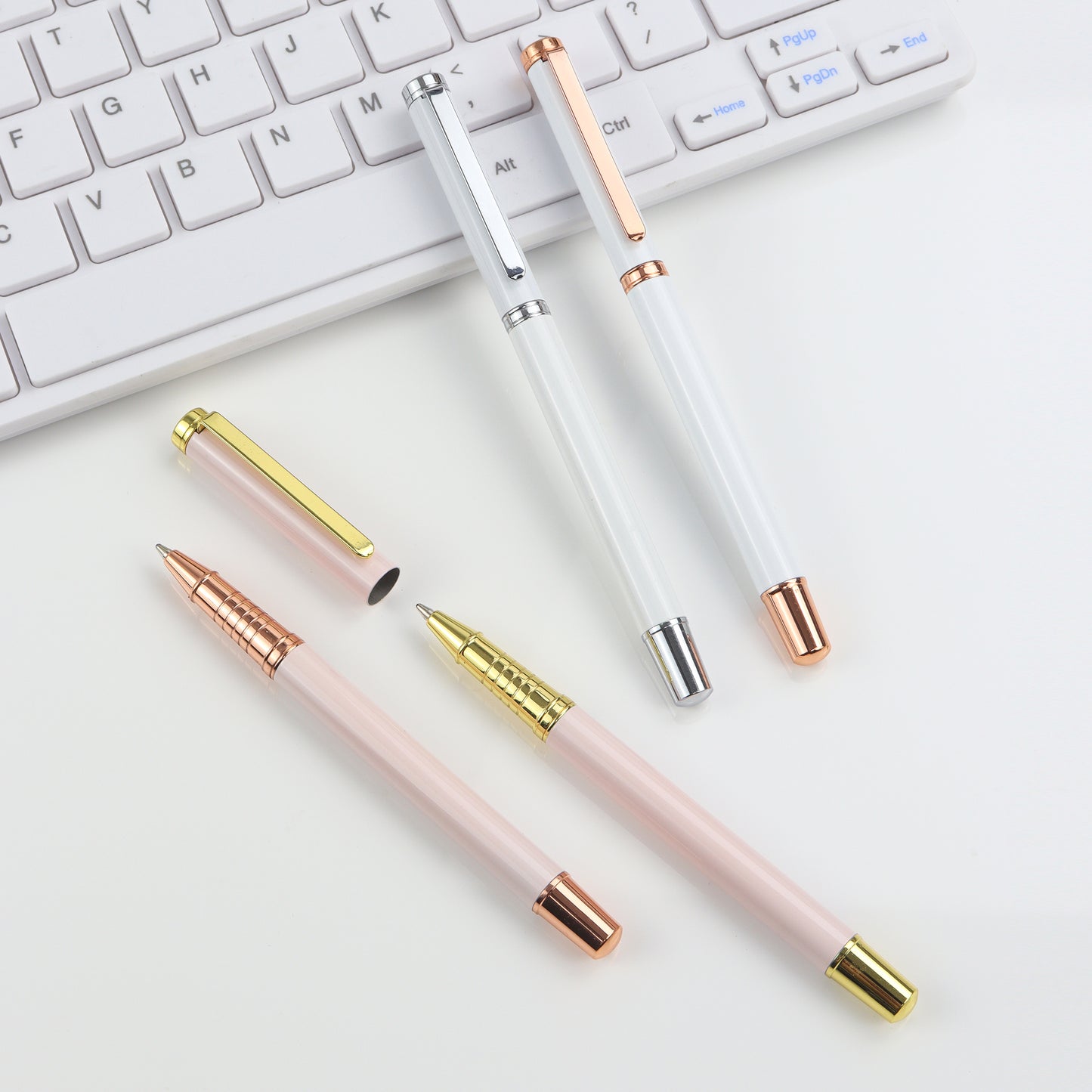 Hot selling signature luxury pens with printing custom logo metal slim gold gift pen business
