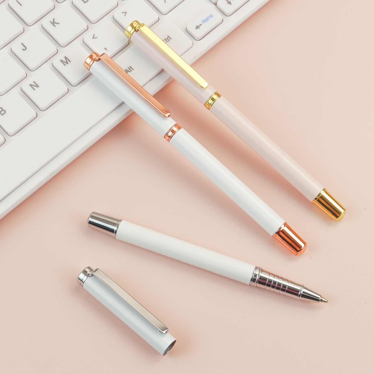 Hot selling signature luxury pens with printing custom logo metal slim gold gift pen business