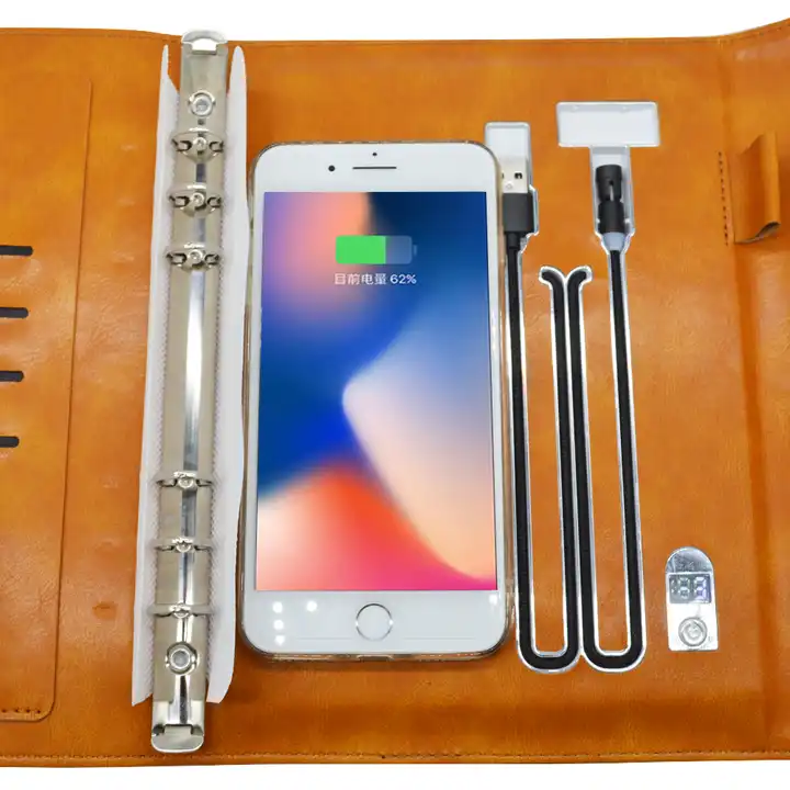 Leather Journal Notebook A5 Power Bank Notebook Business Gift Set Luxury Custom Logo 8000mah Notebooks