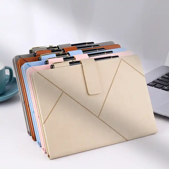 100 Sheets A5 Soft Cover Leather Notebook Custom Journal Refillable Notebook With Pen Set