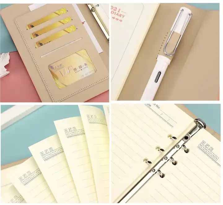 Simple Styles Magnetic Buckle A5 Notebook Diary 100 Sheets Spiral Coil Notebook With Metal Roller Pen