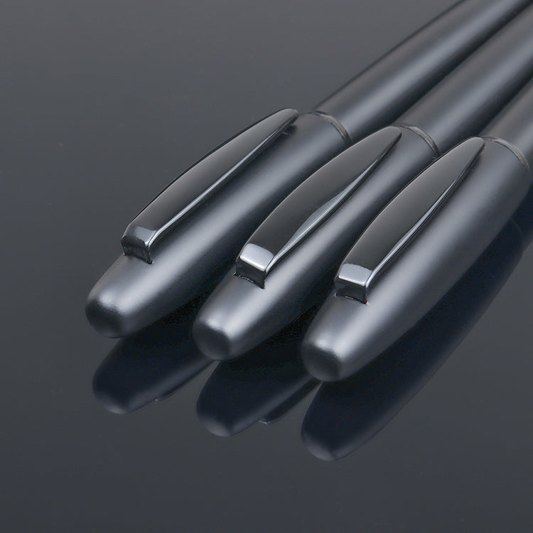 Matt gift pen custom logo ballpoint metal pen new design pens black ink with leather pen box