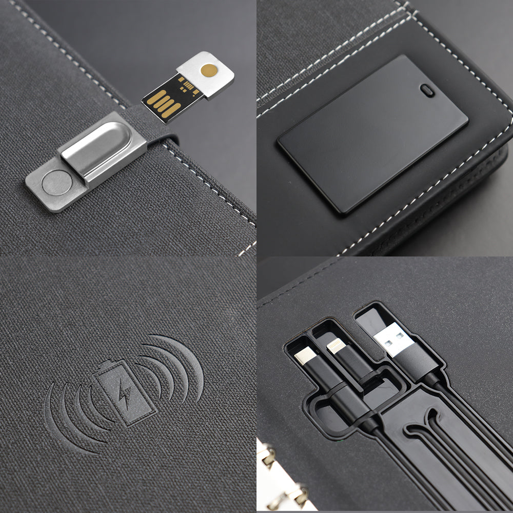 Multi-function Custom Notebook A4 A5 A6 Blank Notebook Wireless Charging Notebook Printing With Logo