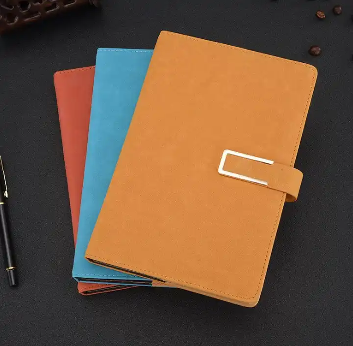 New Design Luxury Custom Printing PU Leather Notebook A5 Notebook With Pen Notebook Gift Set