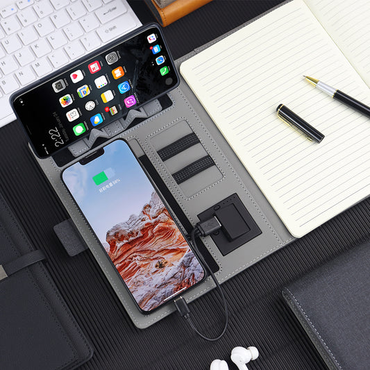 A5 Smart Dairy 8000mah Power Bank Notebook Wired And Wireless Charging With Hidden USB Flash Disk