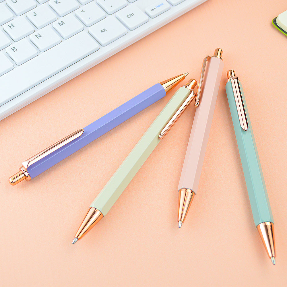 Click metal gift pens multi-color black inlk refill new design luxury pen with customied logo ballpoint pen