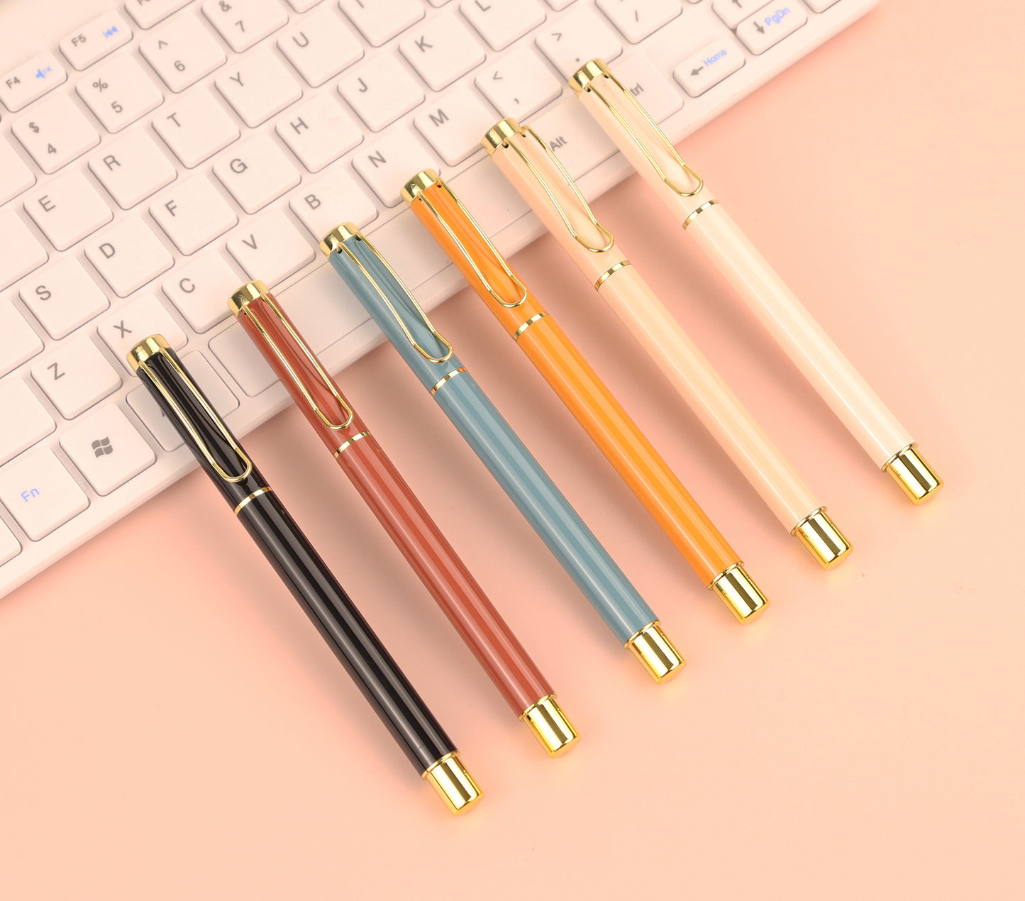 New Design Hot Selling Promotion Customized Pen Color Heat Transfer Metal Color Female Pen 0.5mm