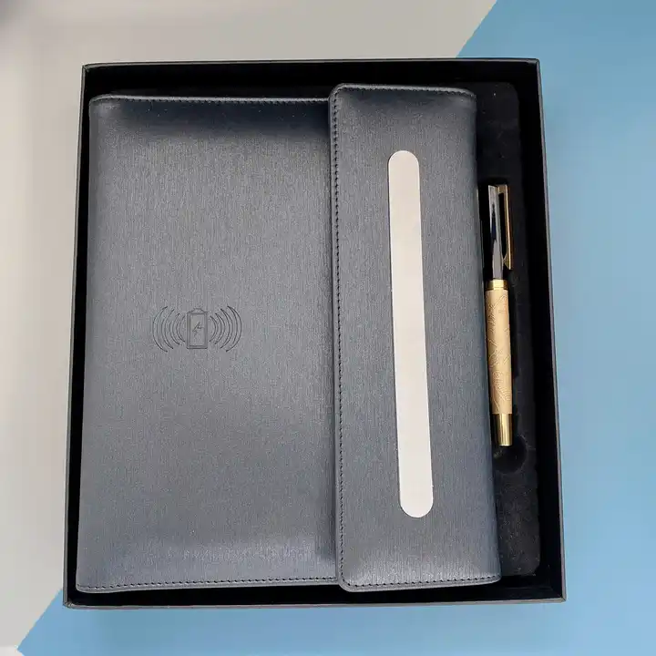 Low MOQ Foldable Laptop Notebook Set 100 Sheet 200 Pages Hand Cover Notebook With Card Case And Pen Gift Se