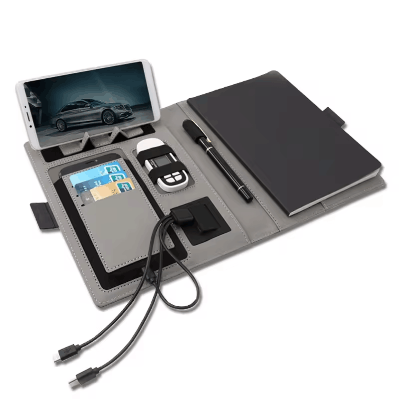 A5 Smart Dairy 8000mah Power Bank Notebook Wired And Wireless Charging With Hidden USB Flash Disk