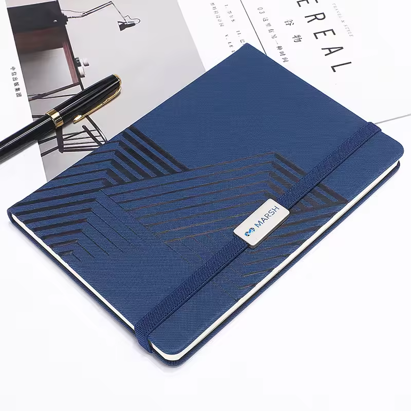 100 Sheets A5 Soft Cover Leather Notebook Custom Journal Refillable Notebook With Pen Set