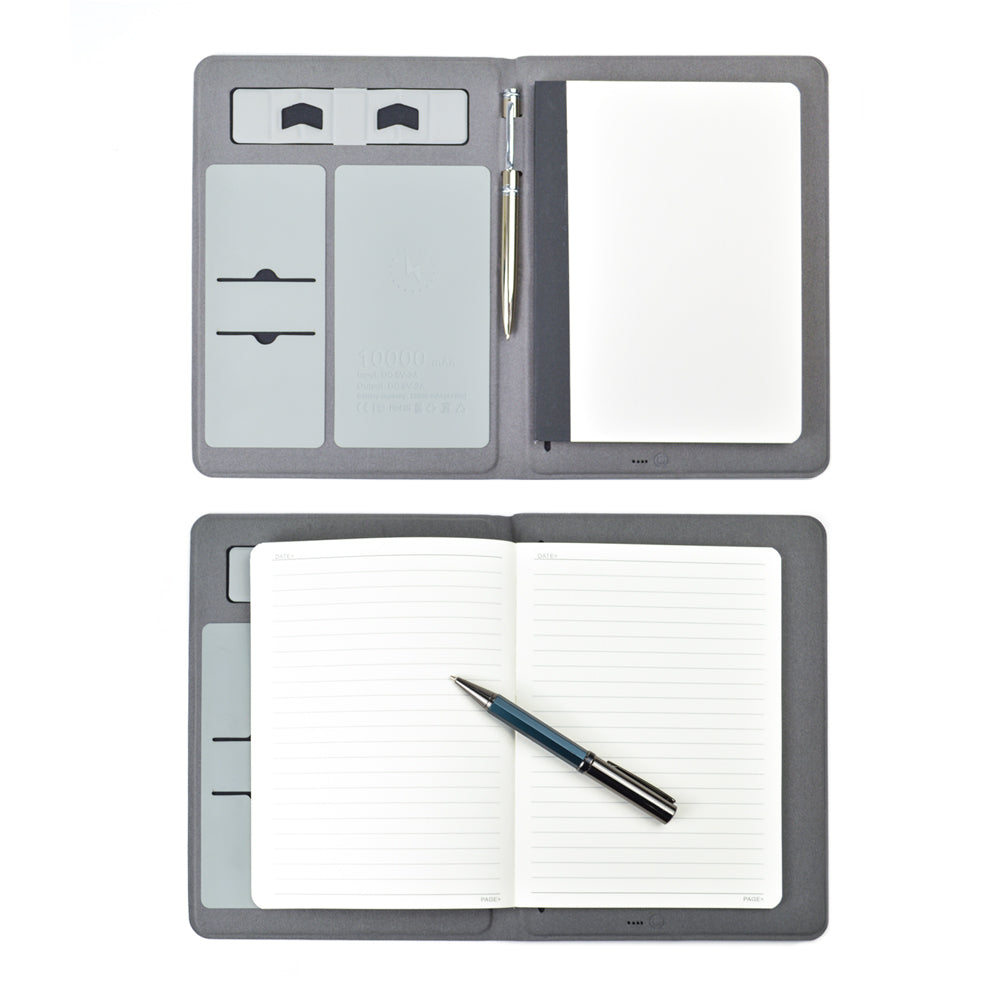 New Arrival Product PU Leather Notebook Power Bank Notebook Wireless With Pen GIft Set